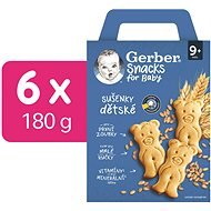 GERBER Snacks dětské sušenky 6× 180 g - Children's Cookies