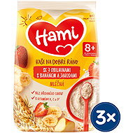 Hami milk porridge with 7 cereals with banana and strawberries 3×210 g - Milk Porridge
