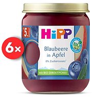 HiPP BIO SUPEROVOCE Apple and blueberries from 4 - 6 months, 6× 160 g - Baby Food