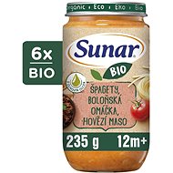 Sunar Organic spaghetti, bolognese sauce, beef 12m+, 6×235 g - Baby Food
