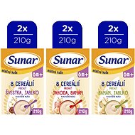 Sunar milk porridge 8 cereals mixed flavours 6m+, 6×210 g - Milk Porridge