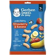GERBER Snacks kukuřičné křupky jahoda a banán 28 g - Crisps for Kids
