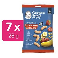 GERBER Snacks corn crisps strawberry and banana 7×28 g - Crisps for Kids