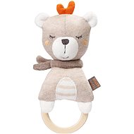 BABY FEHN Teddy bear with wooden holder - Baby Rattle