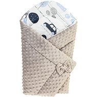 Bomimi Double-sided quick wrap minky cars blue - Swaddle Blanket