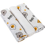 Bomimi Premium Cotton Diapers 80×70 Teddy Bear-White 3 pcs - Cloth Nappies
