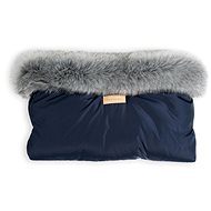 Carefree armband with navy fur - Stroller Hand Muff