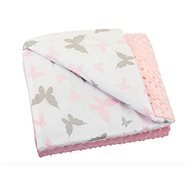 Bomimi Blanket minky 100×75 cm butterflies pink - Blanket