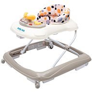 BABY MIX Baby Walker with Steering Wheel and Silicone Wheels, Beige - Baby Walker