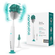 Nanobébé Bottle and Soother Brush 2in1 - Brush for Cleaning Feeding Bottles