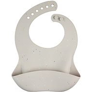 Canpol babies Silicone bib with pocket Dots grey - Bib