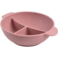 Canpol babies silicone divided bowl with suction cup Dots 360 ml, pink - Children's Bowl