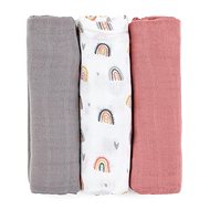 PETITE&MARS Moussy Rose Rainbows 68 × 68 cm, 3 pcs - Cloth Nappies