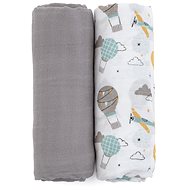 PETITE&MARS Misty Grey Planes 2in1 120 × 120 cm, 2 pcs - Duvet 