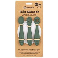PETITE&MARS Set of silicone training spoons Take&Match Misty Green 3 pcs - Children's Cutlery
