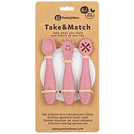 PETITE&MARS Set of silicone training spoons Take&Match Dusty Rose 3 pcs - Children's Cutlery