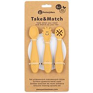 PETITE&MARS Set of silicone training spoons Take&Match Intense Ochre3 pcs - Children's Cutlery