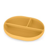 PETITE&MARS Oval silicone plate Take&Match Intense Ochre - Children's Plate