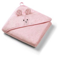 BabyOno bamboo hooded swaddle 100 × 100 cm, pink - Children's Bath Towel