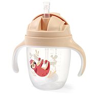 BabyOno Teaching cup with straw 240 ml, pink - Baby cup