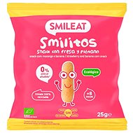 SMILEAT Organic corn crisps banana and strawberry with extra virgin olive oil and vitamin B1m 25 g - Crisps for Kids