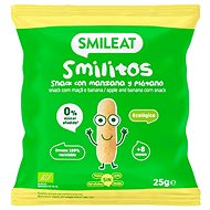 SMILEAT Organic corn crisps banana and apple with extra virgin olive oil and vitamin B1 25 g - Crisps for Kids