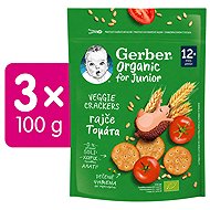 GERBER Organic krekry s rajčaty 3× 100 g - Crisps for Kids