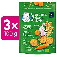 GERBER Organic krekry s mrkví 3× 100 g - Crisps for Kids