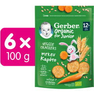 GERBER Organic carrot crackers 6×100 g - Crisps for Kids