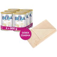 BEBA COMFORT 4, 5HMO 6×800 g + Bellatex blanket beige - Baby Formula