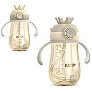 NENO Mug with straw 280 ml brown - Baby cup