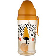 Canpol babies Non-dispensing cup with straw and weight BabiesBoo 350 ml Cheetah - Children's Water Bottle