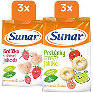 Sunar baby mix strawberry and apple crisps 6×50 g - Crisps for Kids
