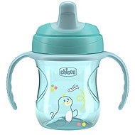 CHICCO Training mug with handles 200 ml, teal - Baby cup