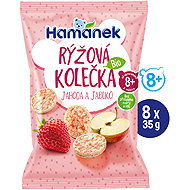 HAMÁNEK Rice rounds strawberry and apple 8 × 35 g - Crisps for Kids