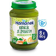 HAMÁNEK Rabbit with spinach and potato puree 8 × 190 g - Baby Food