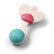 BabyOno Rattle with teether Heart 3 m+ - Baby Rattle