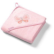 BabyOno Bamboo with hood 100 × 100 cm, pink - Children's Bath Towel