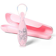 BabyOno spoon with cover pink 6 m+ - Baby Spoon