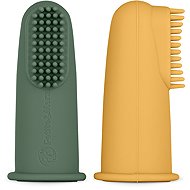 PETITE&MARS Finger brush Ochre&Green 0 m+, 2 pcs - Toothbrush