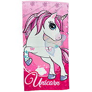 FARO Unicorn towel 70 × 140 cm, pink - Children's Bath Towel