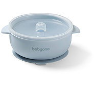 BabyOno silicone cup with lid blue - Children's Bowl