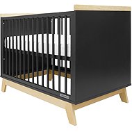 New Baby MARCUS Cot with Barrier 120 × 60 cm, Graphite - Cot