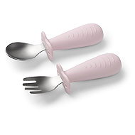 BabyOno spoon and fork, pink - Children's Cutlery