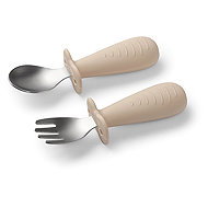 BabyOno spoon and fork, beige - Children's Cutlery