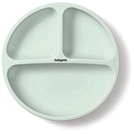 BabyOno silicone with suction cup, mint green - Children's Plate
