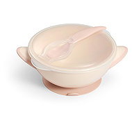 BabyOno closable with suction cup and spoon, cream pink - Children's Bowl
