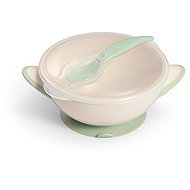 BabyOno closable with suction cup and spoon, cream sage - Children's Bowl
