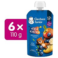GERBER Junior kapsička Veselá borůvka 6× 110 g - Meal Pocket