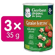GERBER Organic strawberry puffs 3× 25g - Crisps for Kids